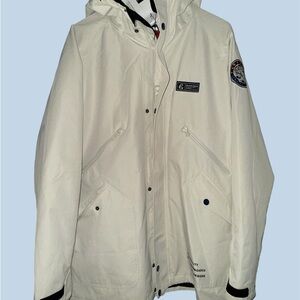 Women's White Hooded Ski Jacket